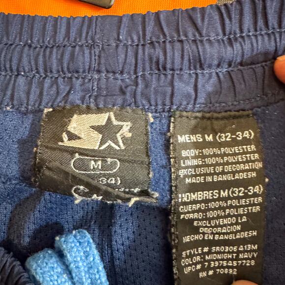 90s STARTER Windbreaker Track Pants Midnight Navy Mesh-Lined Pants Ankle Zippers - Picture 3 of 6